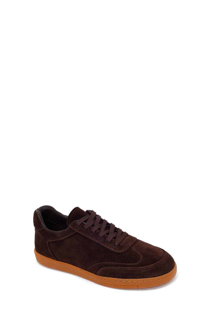Erkek Kahverengi Bağcıklı Süet Deri Sneaker