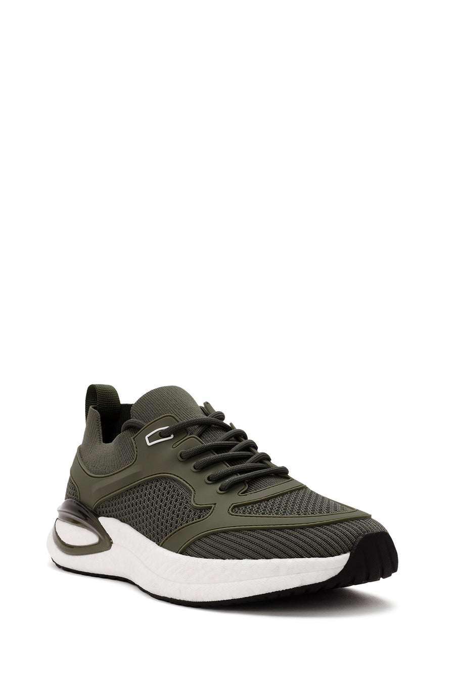 Derimod Zero Men's Green Laced Thick Soled Fabric Sneaker