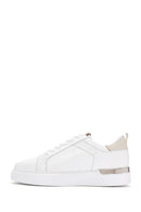 Men's White Lace-Up Leather Sneaker | Derimod