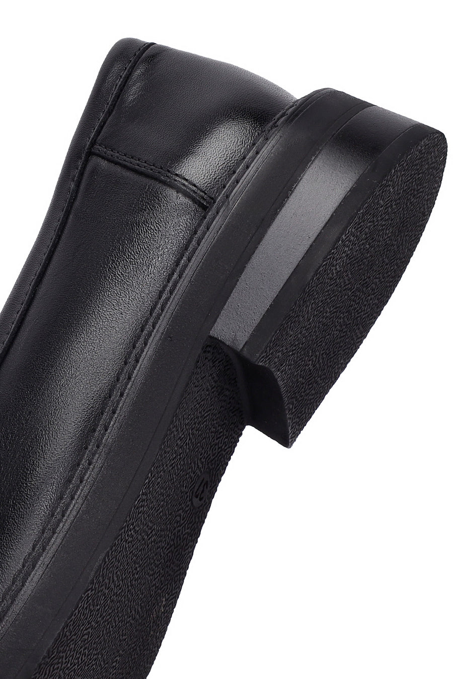 Woman Black Tasselled Leather Masculine Loafer