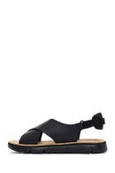 Camper Women's Black 80% Recycled Polyester 20% Leather Sandals | Derimod