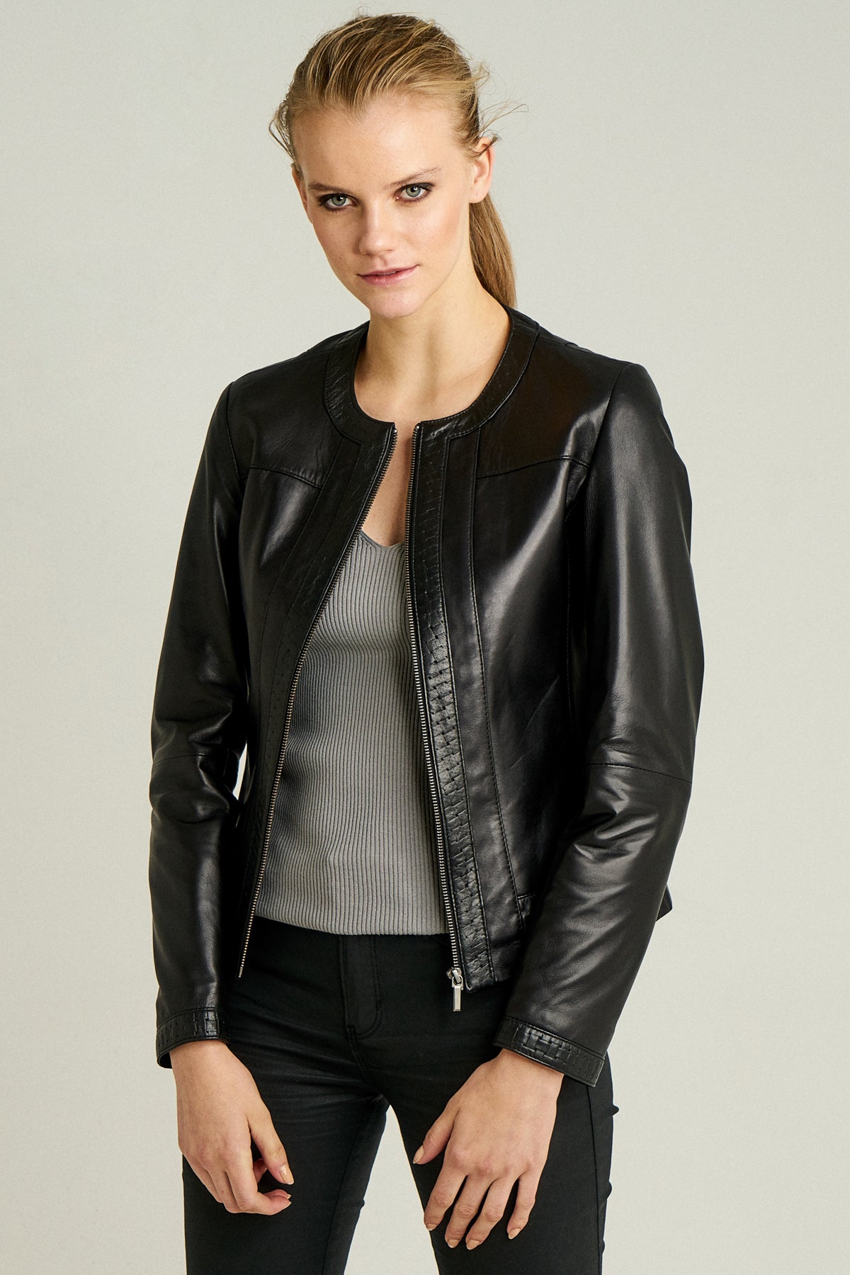 LUCY WOMEN'S LEATHER JACKET 18SGE54571M | Derimod