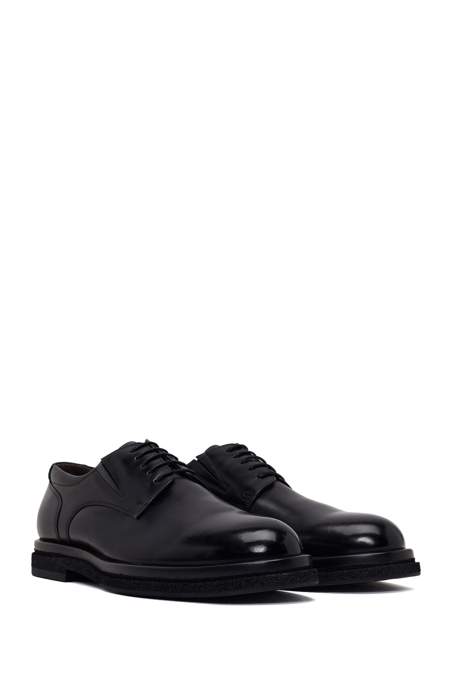 Male Black Lace-Up Leather Casual Shoes