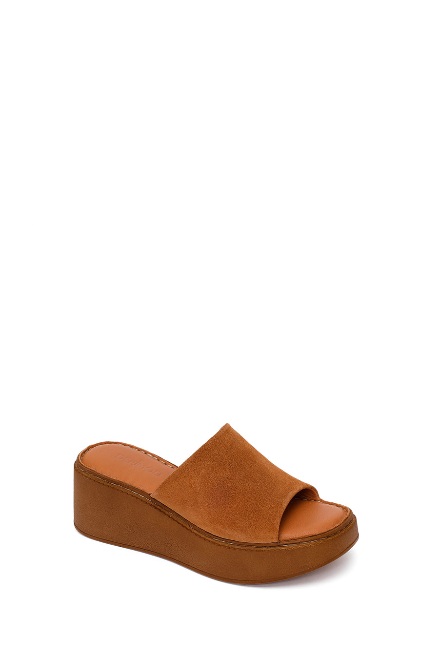 Woman Dark Dusty Pink Wedge Heel Suede Slipper