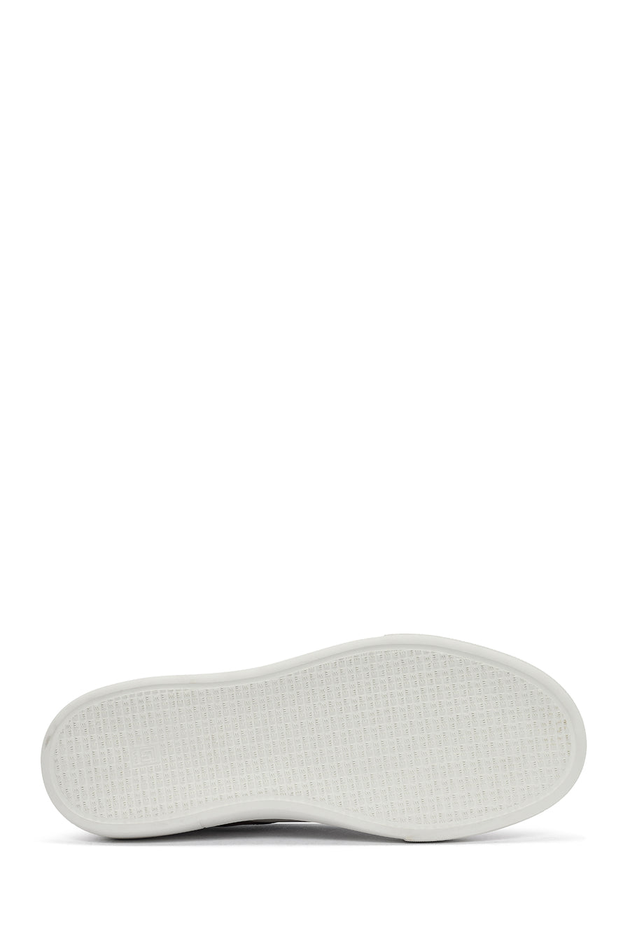 Men's White Lace-up Thick-Sole Leather Sneaker