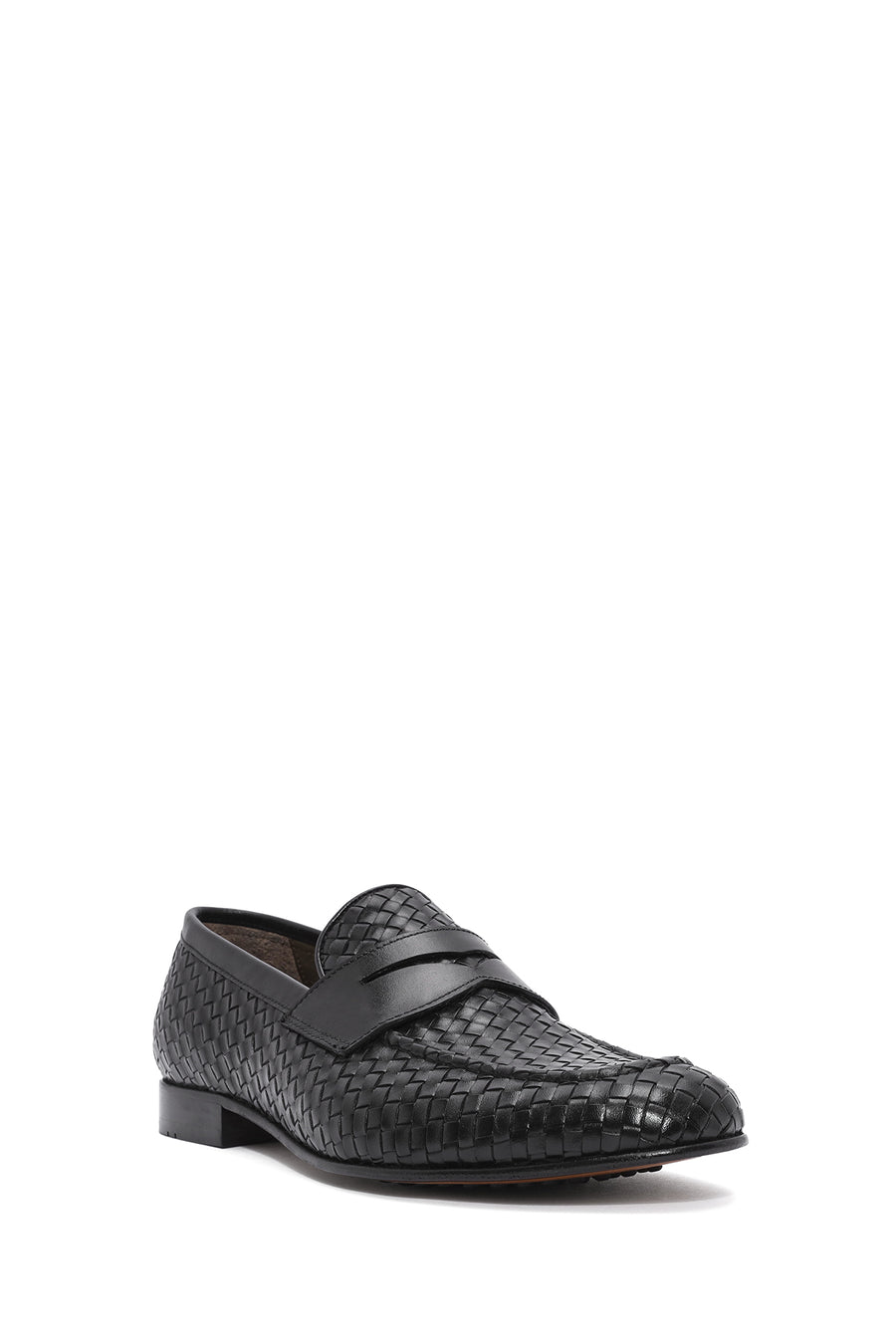 Men's Black Braided Leather Classic Loafer