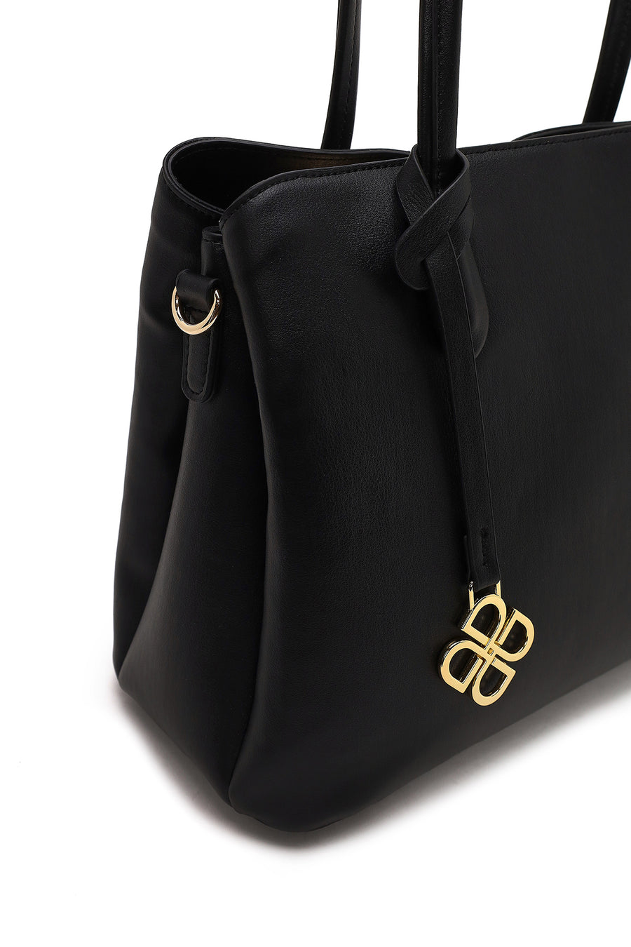 Woman Black Classic Shoulder Bag with Long Strap