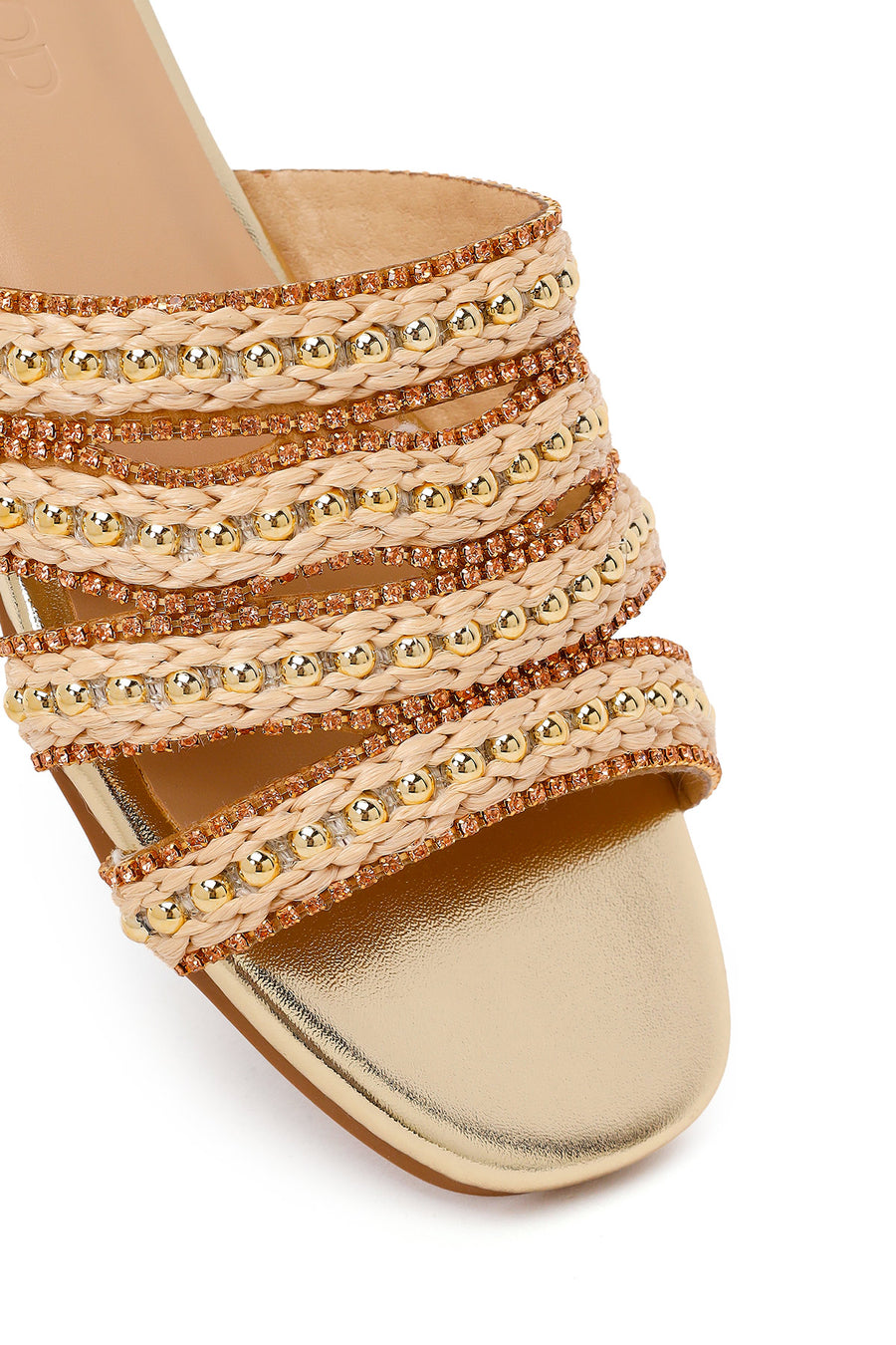 Woman Gold Stone-Embellished Slipper