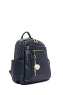 Women's Navy Blue Accessory Detailed Backpack | Derimod