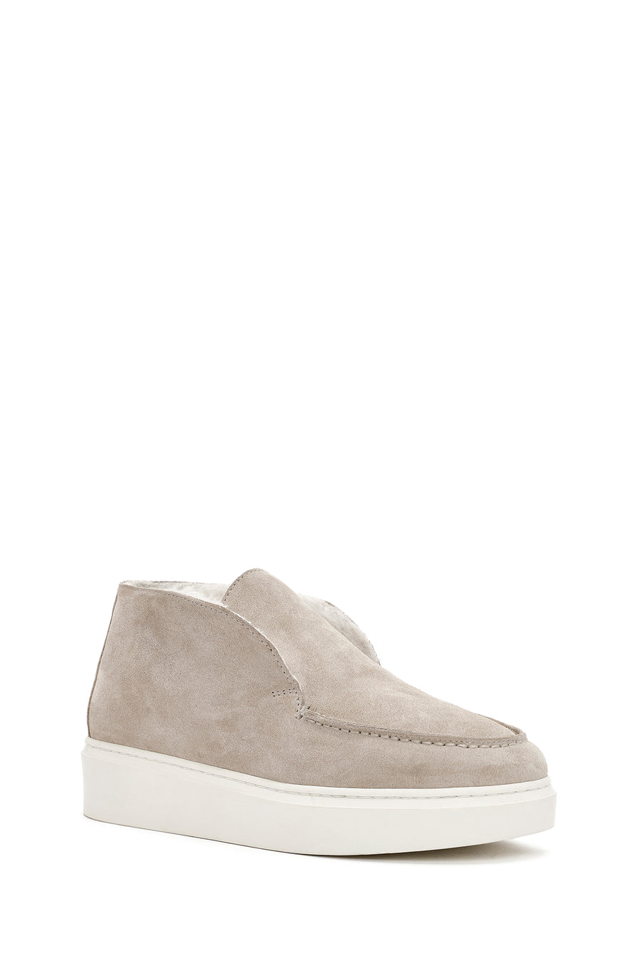 Women's Beige Thick-Soled Suede Leather Ankle Boots