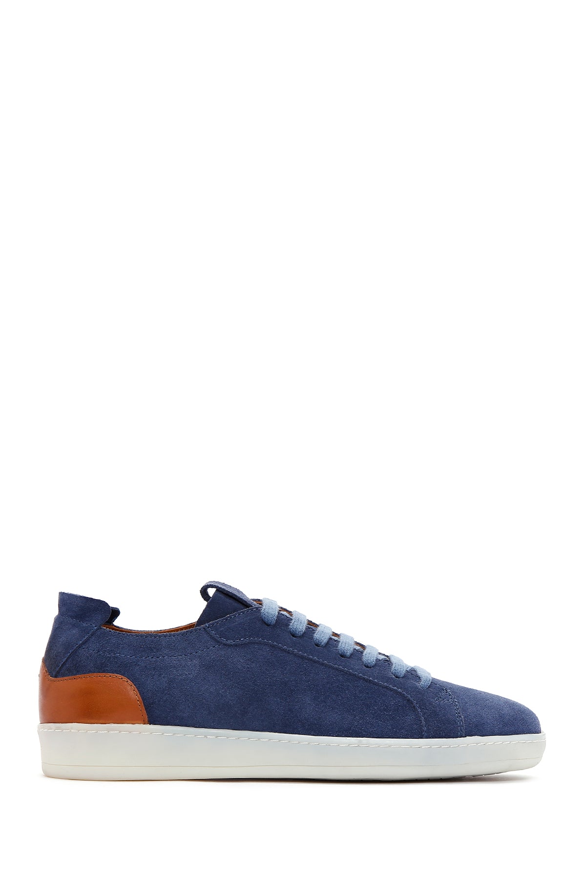 Men's Indigo Suede Leather Sneaker 23SFD608210 | Derimod