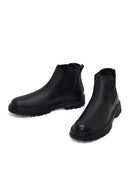 Male Black Leather Chelsea Boots | Derimod