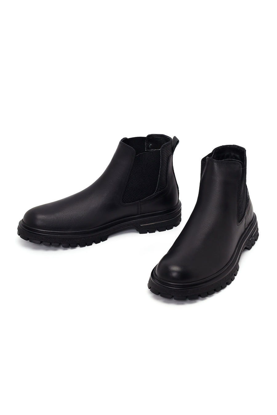 Male Black Leather Chelsea Boots