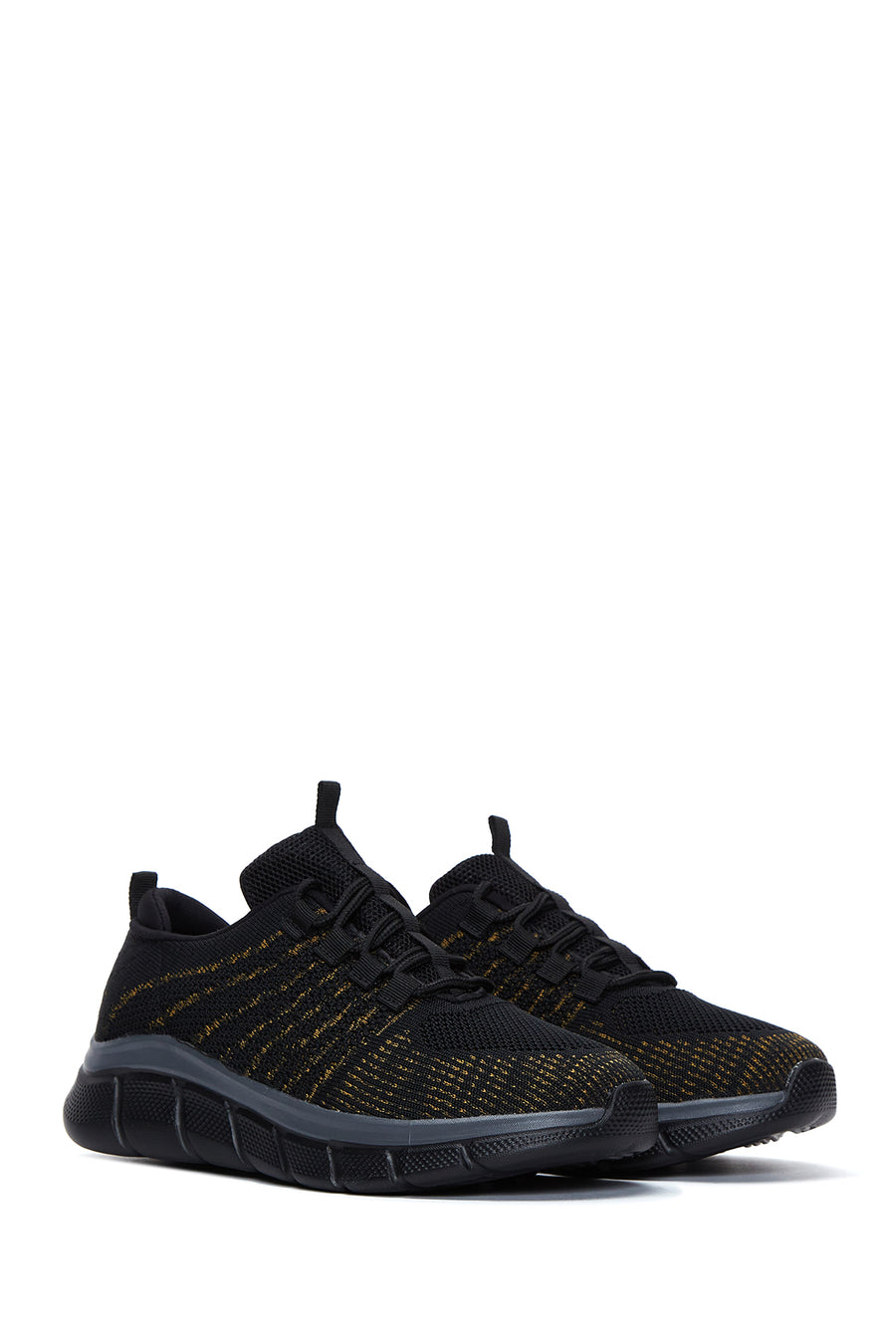 Women's Black Fabric Sneaker