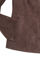 Lucy Woman Gray Double-Sided Leather Suede Jacket | Derimod