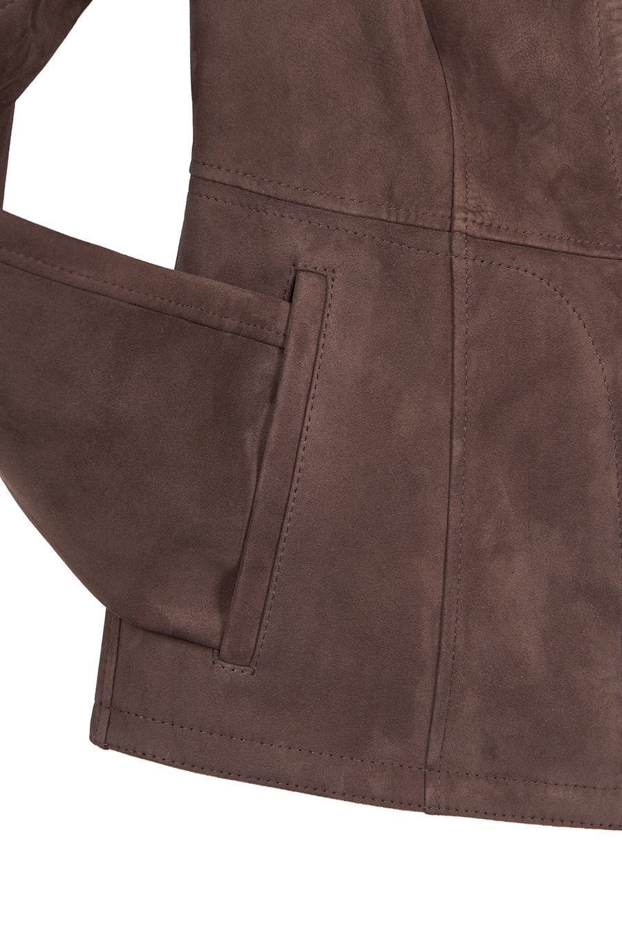 Lucy Woman Gray Double-Sided Leather Suede Jacket