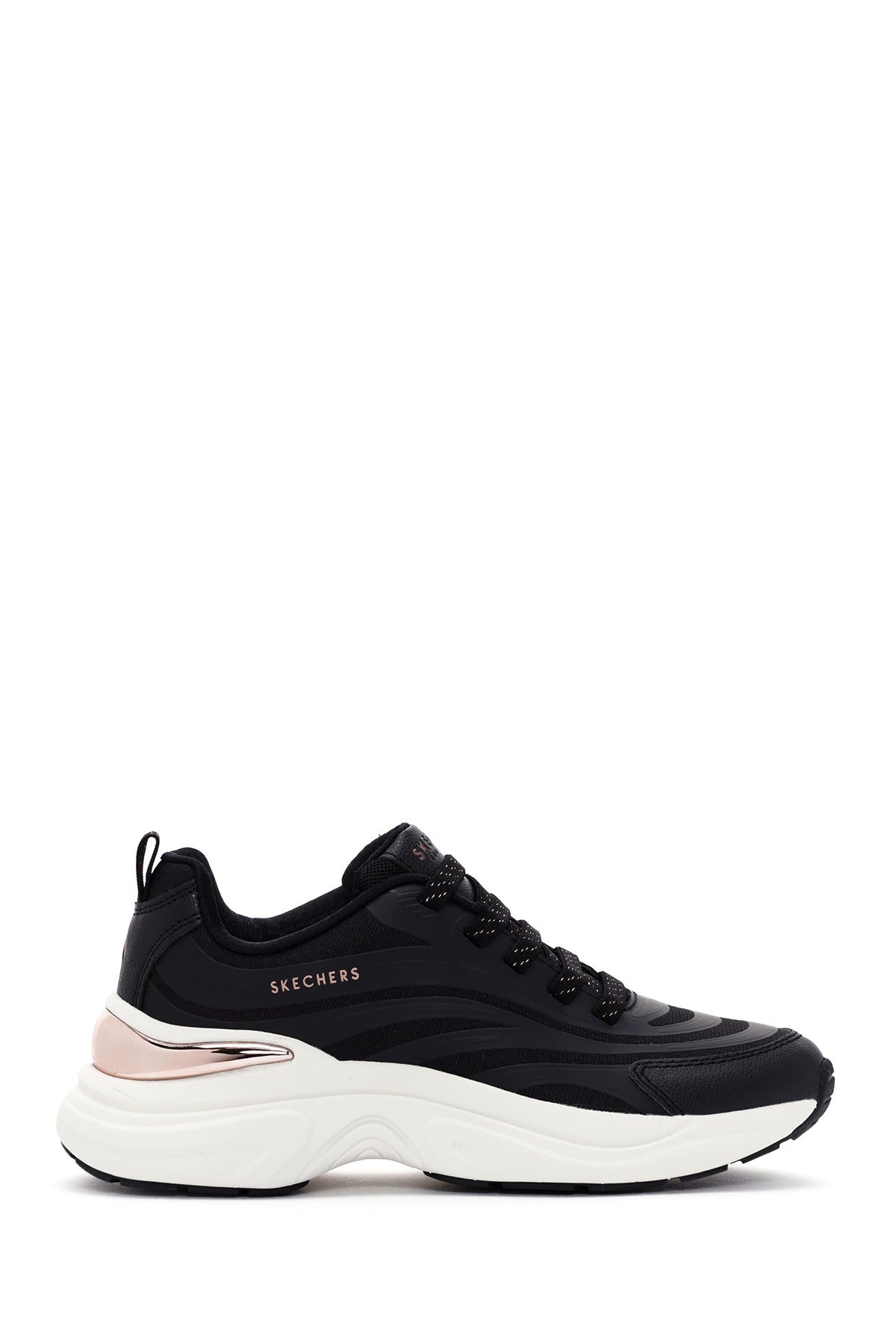 Skechers Kadın Siyah Hazel - Step N Flow Bağcıklı Kalın Tabanlı Sneaker 177575 BLK | Derimod