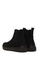 Male Black Thick-Soled Nubuck Leather Chelsea Boots | Derimod