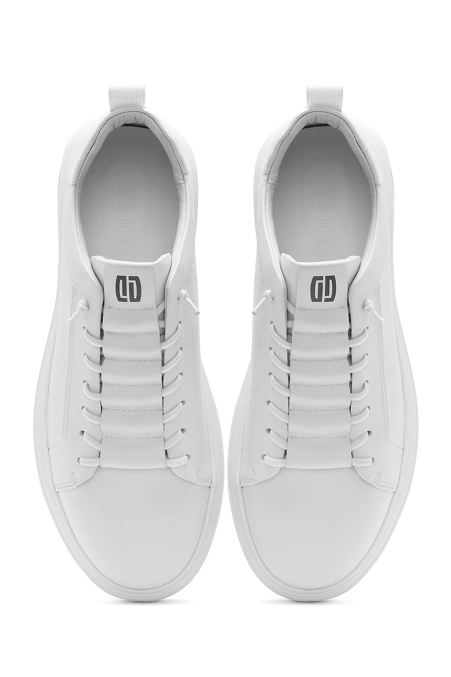 Men's White Lace-up Leather Sneaker