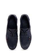 Men's Navy Blue Leather Casual Shoes | Derimod