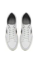 Men's White Lace-up Leather Sneaker | Derimod