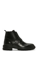 Men's Black Zippered Leather Boots | Derimod