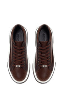 Male Brown Lace-Up Thick-Soled Leather Sneaker | Derimod