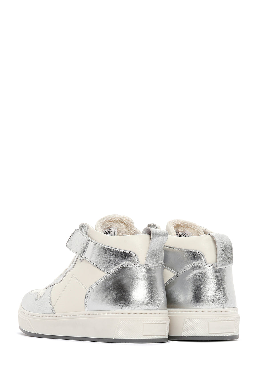 Kadın Gümüş Deri Bilekli Sneaker