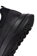 Male Black Lace-Up Thick-Soled Leather Sneaker | Derimod