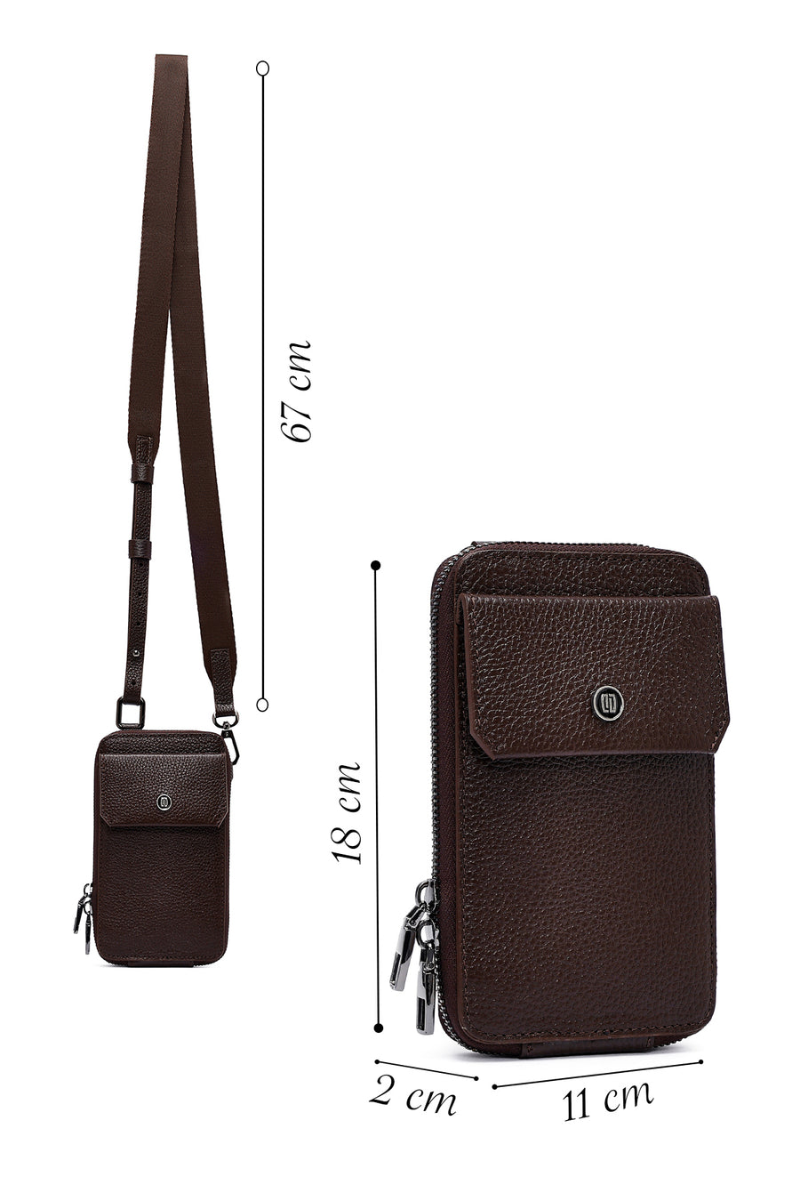 Men's Brown Leather Crossbody Bag