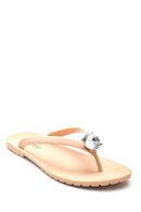 Women's Flip Flops with Stone Detail | Derimod