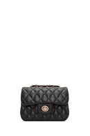 Women's Black Long Strap Quilted Mini Crossbody Bag | Derimod