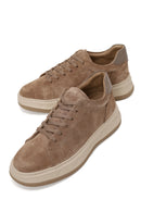Male Mink Lace-up Thick-Soled Suede Leather Sneaker | Derimod