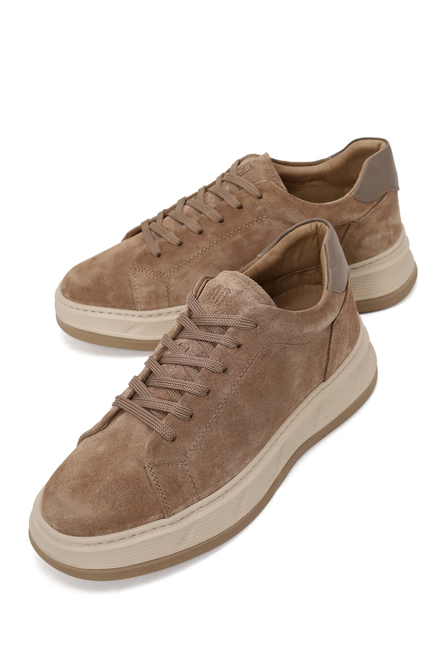 Male Mink Lace-up Thick-Soled Suede Leather Sneaker