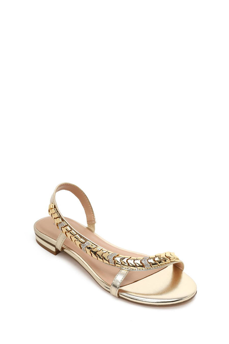 Woman Gold Stone-Embellished Sandal