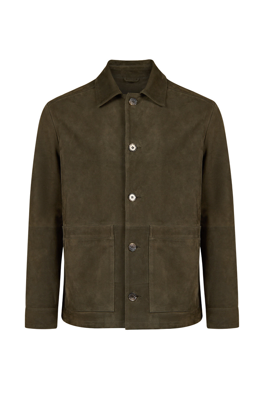 Ruiz Male Green Suede Leather Jacket 26WGD662510 | Derimod