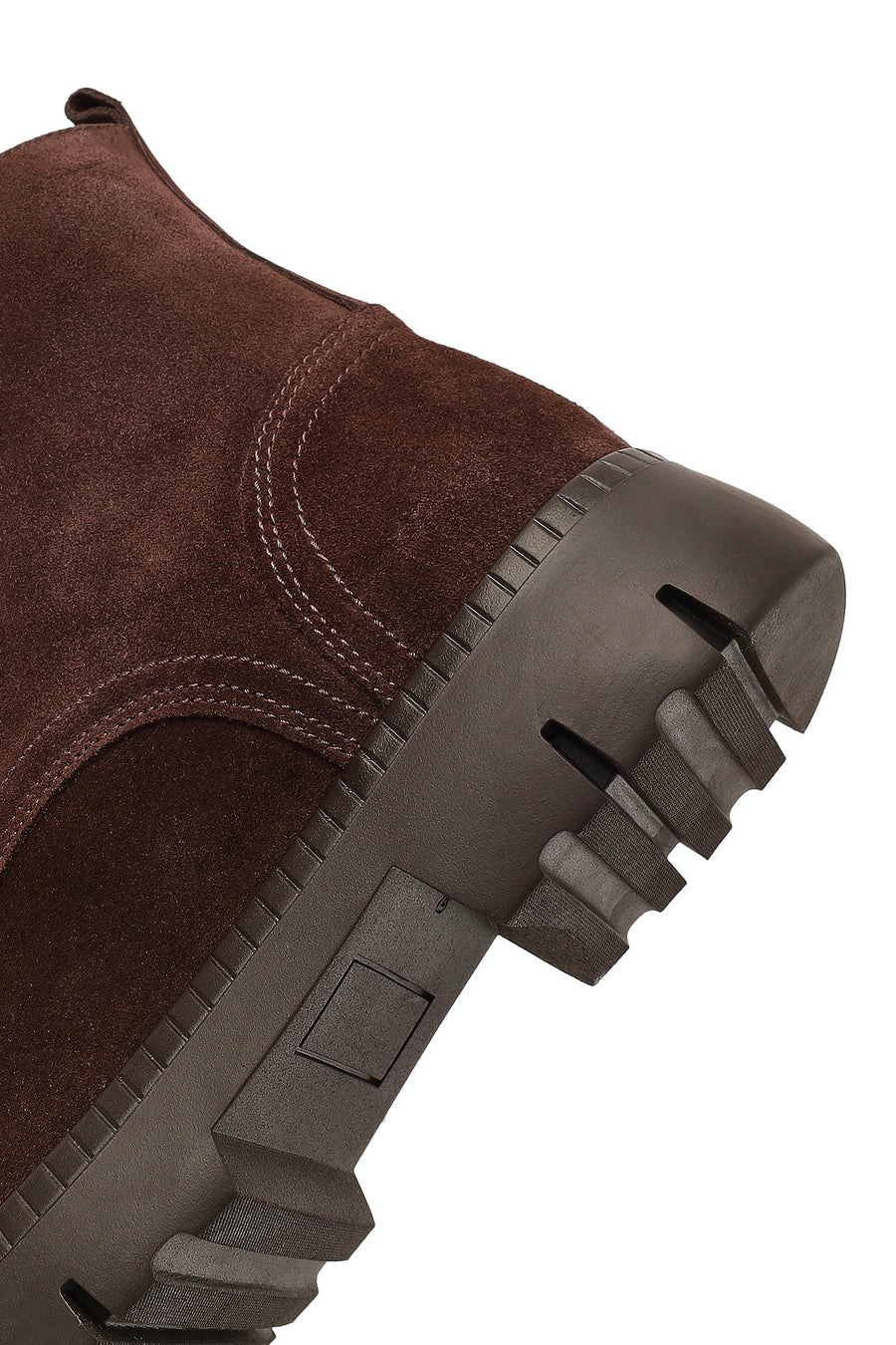 Women's Brown Zippered Thick-Soled Suede Leather Combat Boots