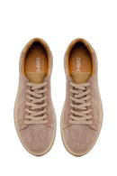 Erkek Bej Bağcıklı Nubuk Deri Sneaker | Derimod
