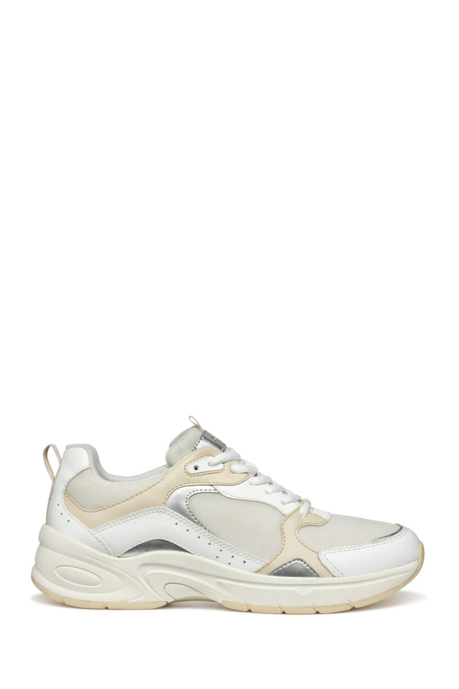 Geox Kadın Beyaz Zarvia Bağcıklı Kalın Tabanlı Deri Sneaker D55YLA01454C1Z1S | Derimod