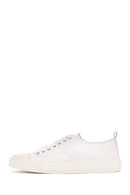 Men's White Lace-up Leather Sneaker | Derimod