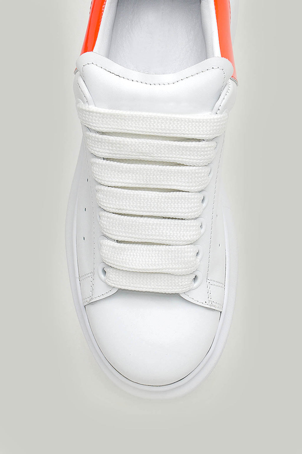 Beyaz-Nar Çiçeği Kadın Deri Sneaker