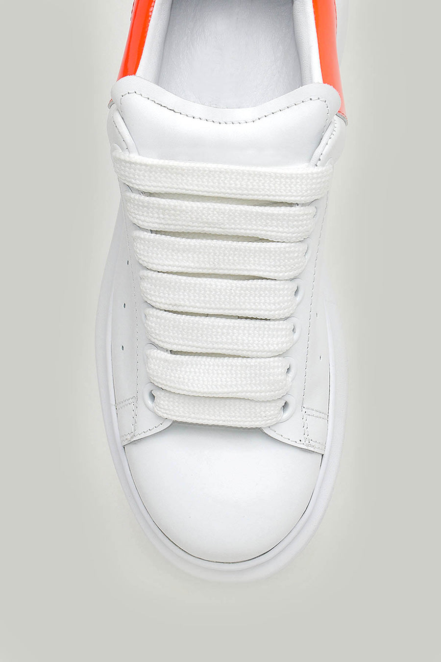Beyaz-Nar Çiçeği Kadın Deri Sneaker