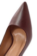 Women's Burgundy Thin Heel Leather Stiletto | Derimod