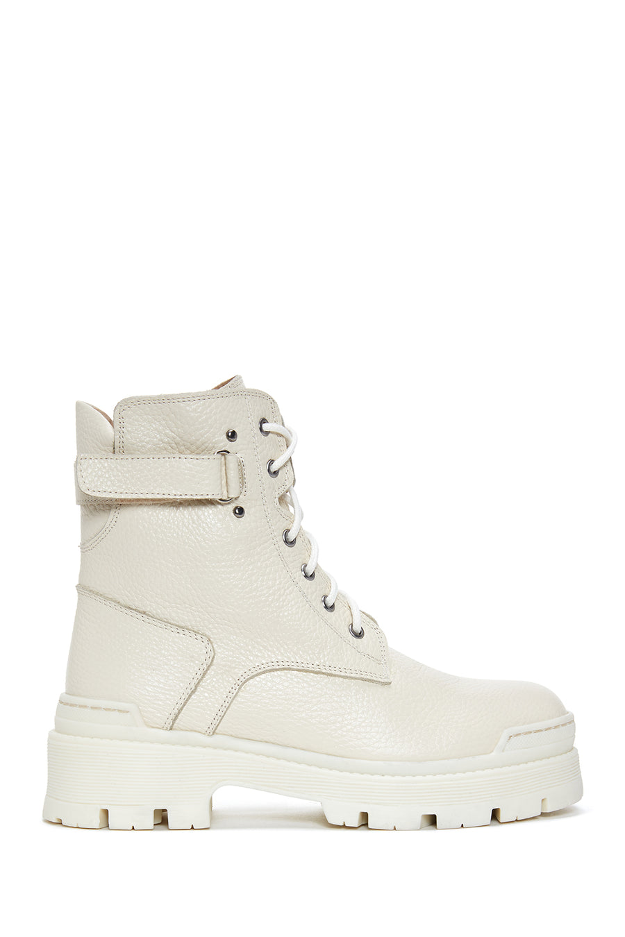 Women's Beige Leather Thick Soled Boots 23WFD181818 | Derimod