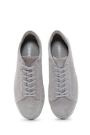 Men's Gray Suede Leather Sneaker | Derimod