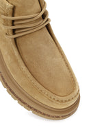 Male Beige Lace-Up Thick-Soled Suede Casual Boots | Derimod