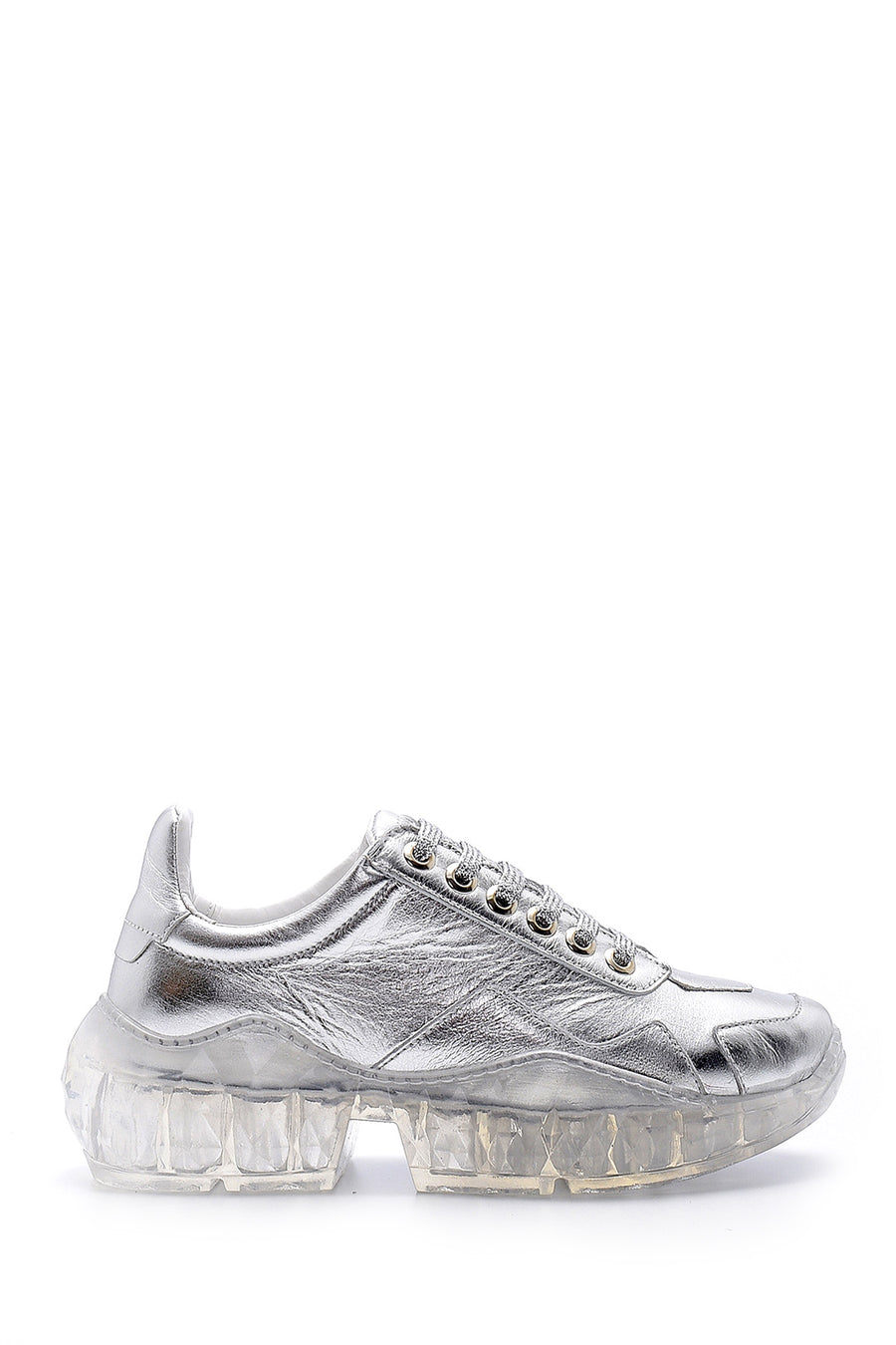Kadın Şeffaf Tabanlı Deri Sneaker 20SFD240414 | Derimod