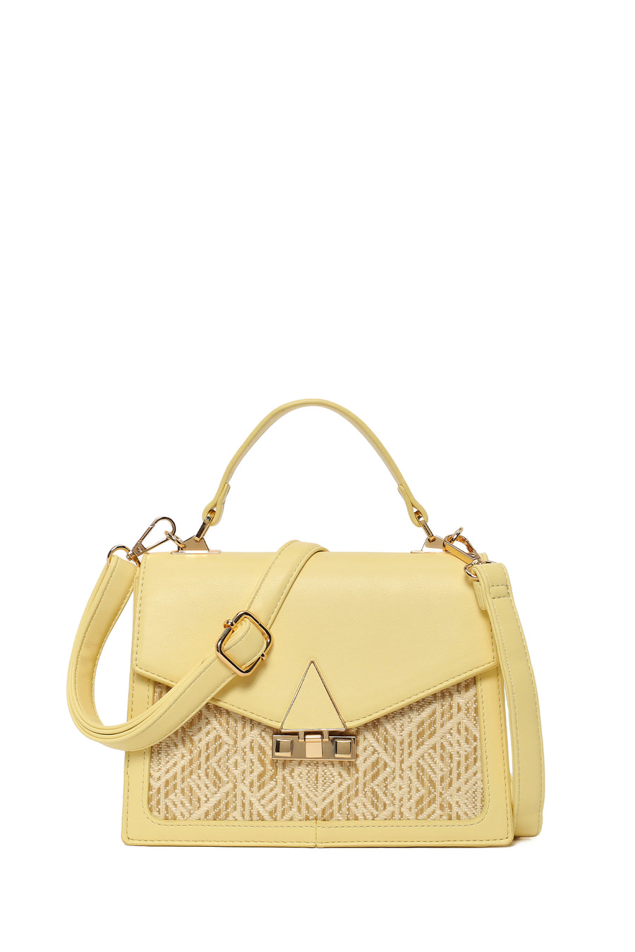 Women's Yellow Long Strap Patterned Shoulder Bag 26PBD260214 | Derimod