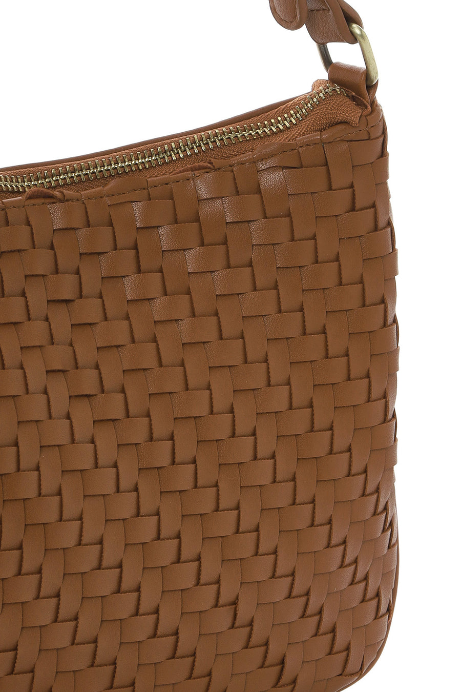 Women's Brown Knitted Patterned Shoulder Bag