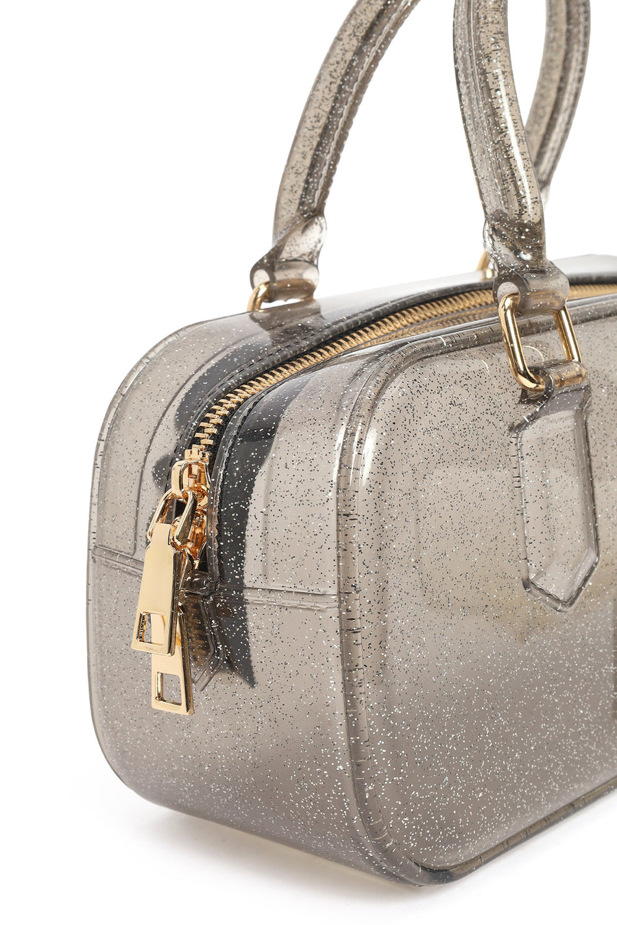 Woman Black Long-Strap Jelly Transparent Shoulder Bag